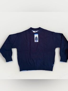 Scotch & Soda Knit Sweater - Size L - Navy with Light Blue Trim - BNWT